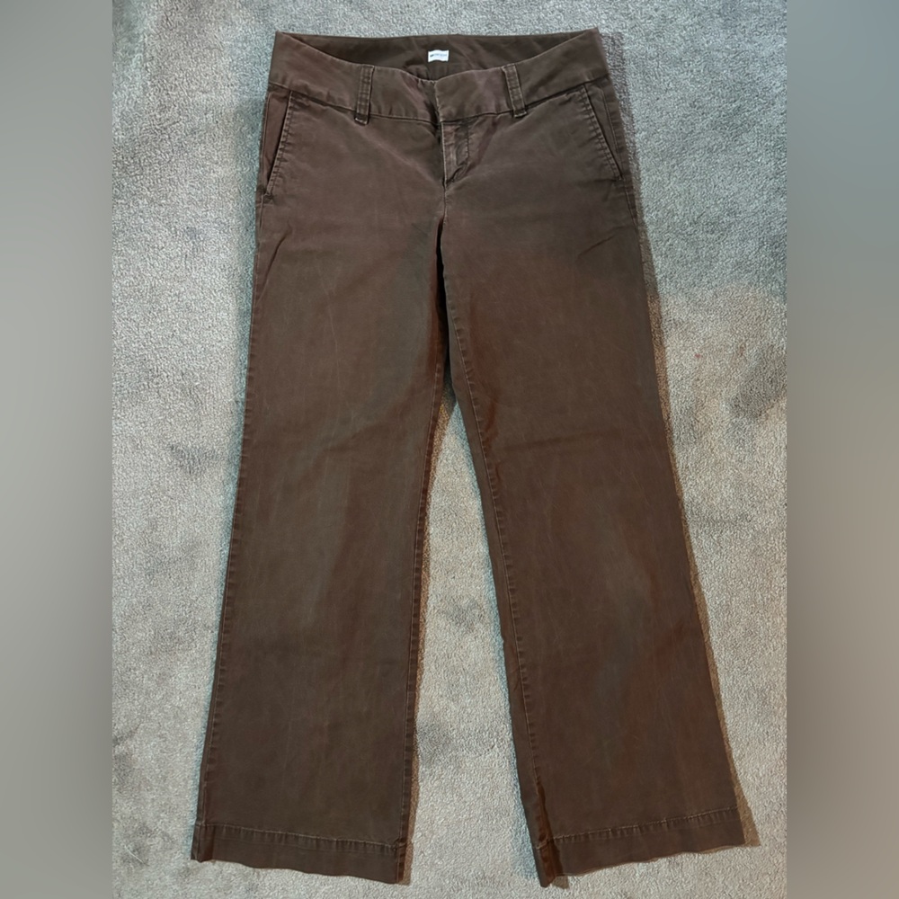 GAP Stretch Dark Brown Straight Leg Trousers Size 6 Reg